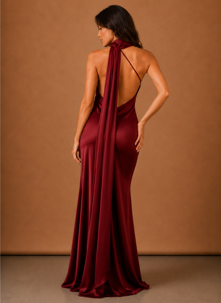 Vestido Maxi de Satén con Un Hombro para Mujeres – Ocasión Elegante de Noche | Areleon