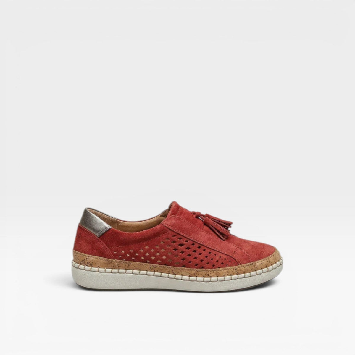 Zapatillas de Ante para Mujer – Zapatillas Cómodas de Uso Diario con Borlas Perforadas