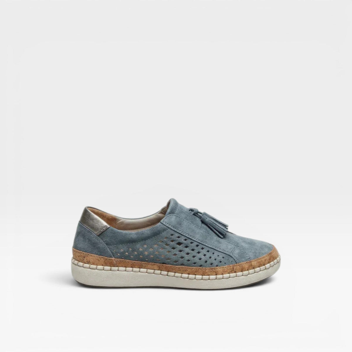 Zapatillas de Ante para Mujer – Zapatillas Cómodas de Uso Diario con Borlas Perforadas