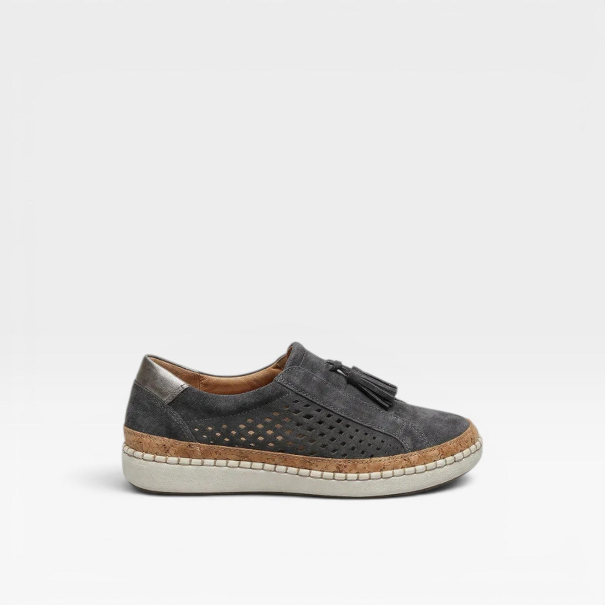 Zapatillas de Ante para Mujer – Zapatillas Cómodas de Uso Diario con Borlas Perforadas