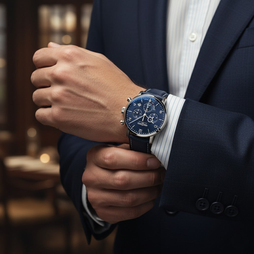 Reloj Cronógrafo Zeppelin 100 Años Azul
