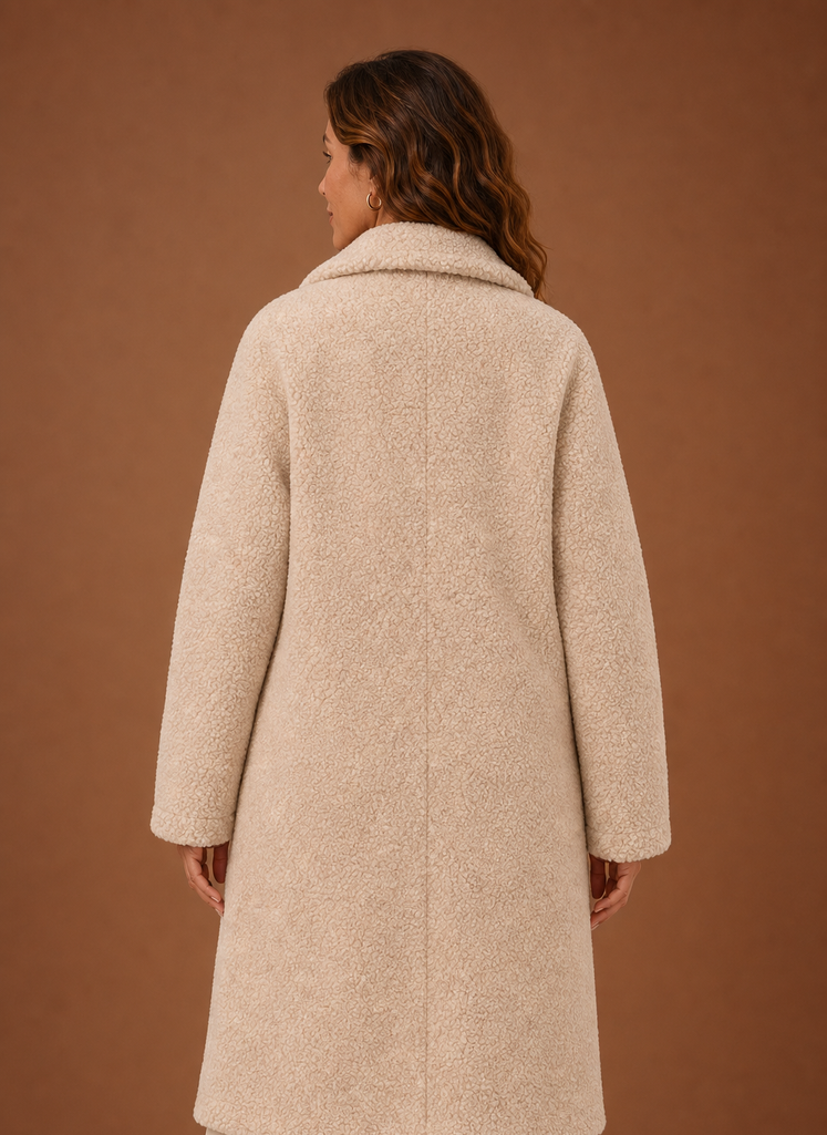 Abrigo de Teddy para Mujer - Abrigo de Invierno Largo de Doble Botonadura | Areleon