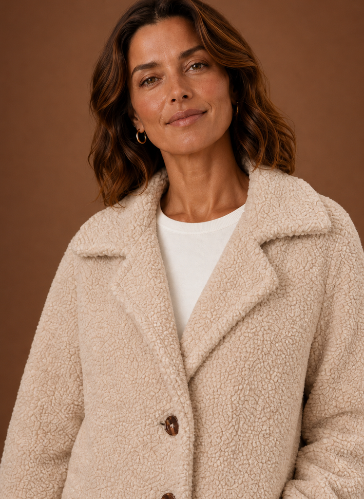 Abrigo de Teddy para Mujer - Abrigo de Invierno Largo de Doble Botonadura | Areleon