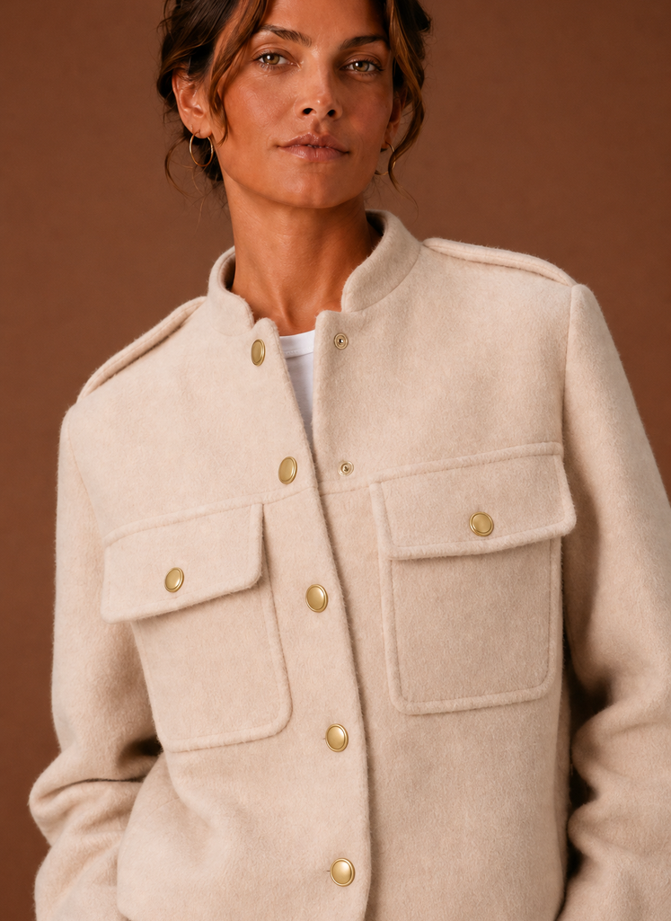 Chaqueta Cortada para Mujeres - Abrigo Corto con Botones | Areleon