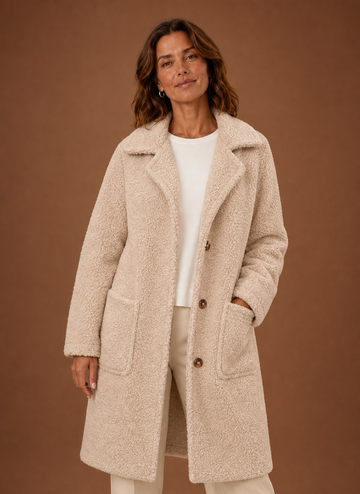 Abrigo de Teddy para Mujer - Abrigo de Invierno Largo de Doble Botonadura | Areleon