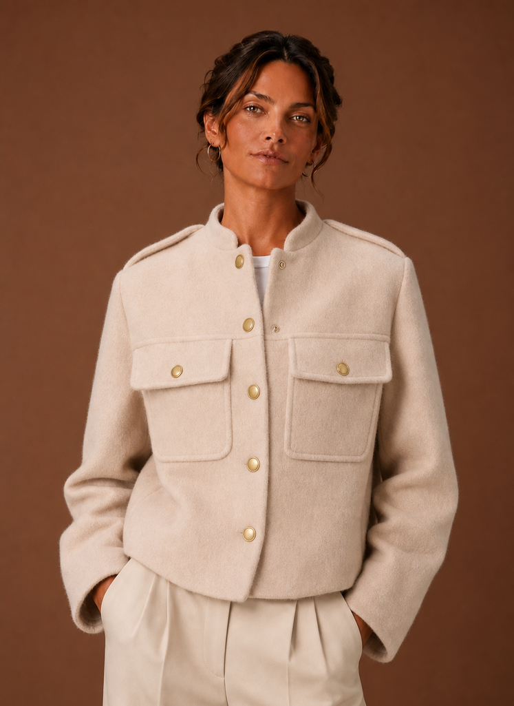 Chaqueta Cortada para Mujeres - Abrigo Corto con Botones | Areleon
