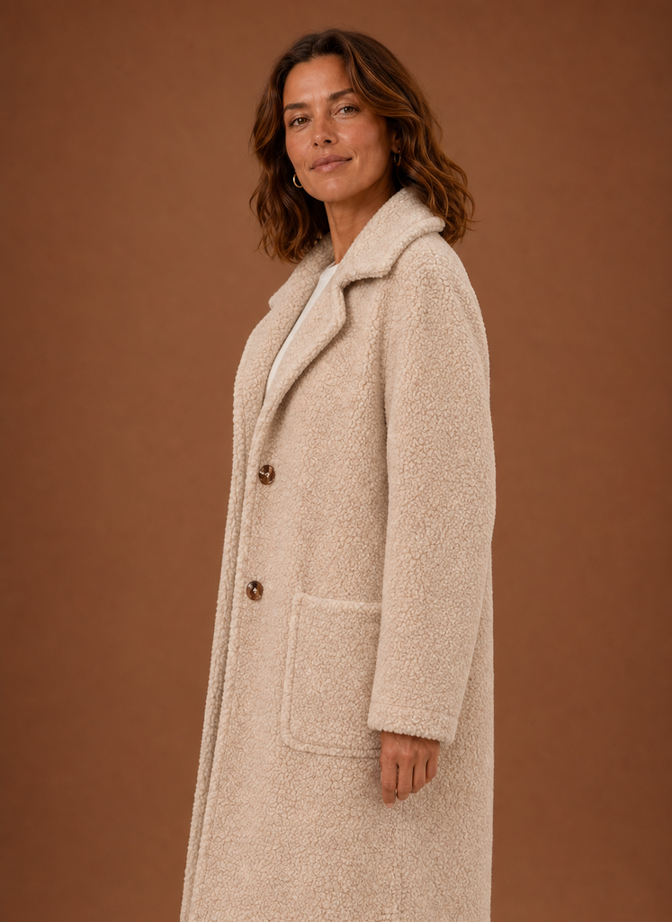 Abrigo de Teddy para Mujer - Abrigo de Invierno Largo de Doble Botonadura | Areleon