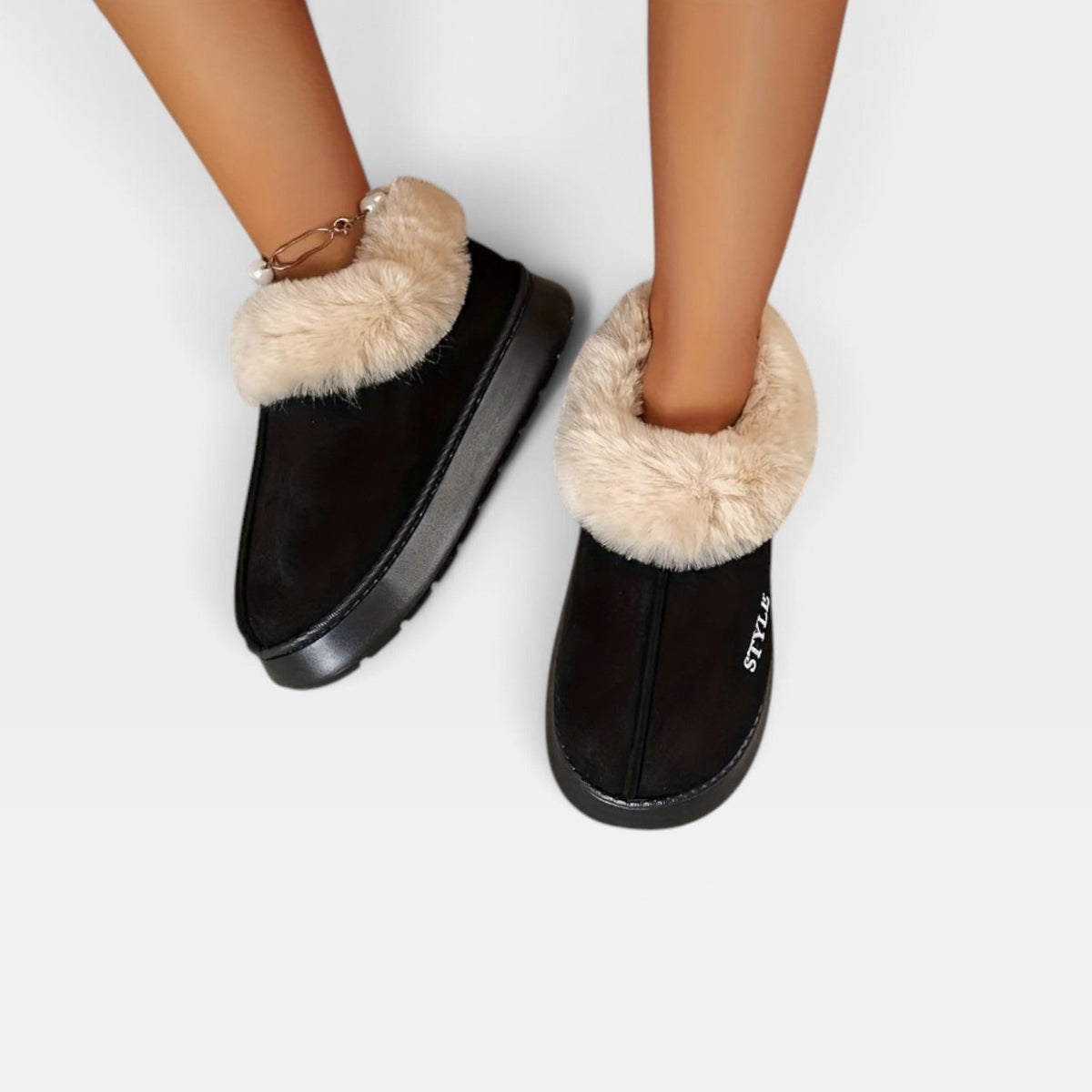 Botas de Mujer de Suede Cálidas con Forro de Piel