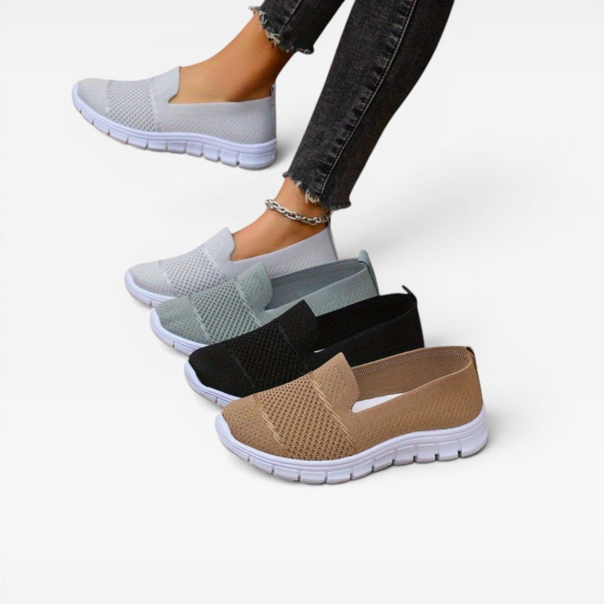 Zapatillas de Mujer Transpirables de Tejido – Entrenadores Ligeros y Cómodos