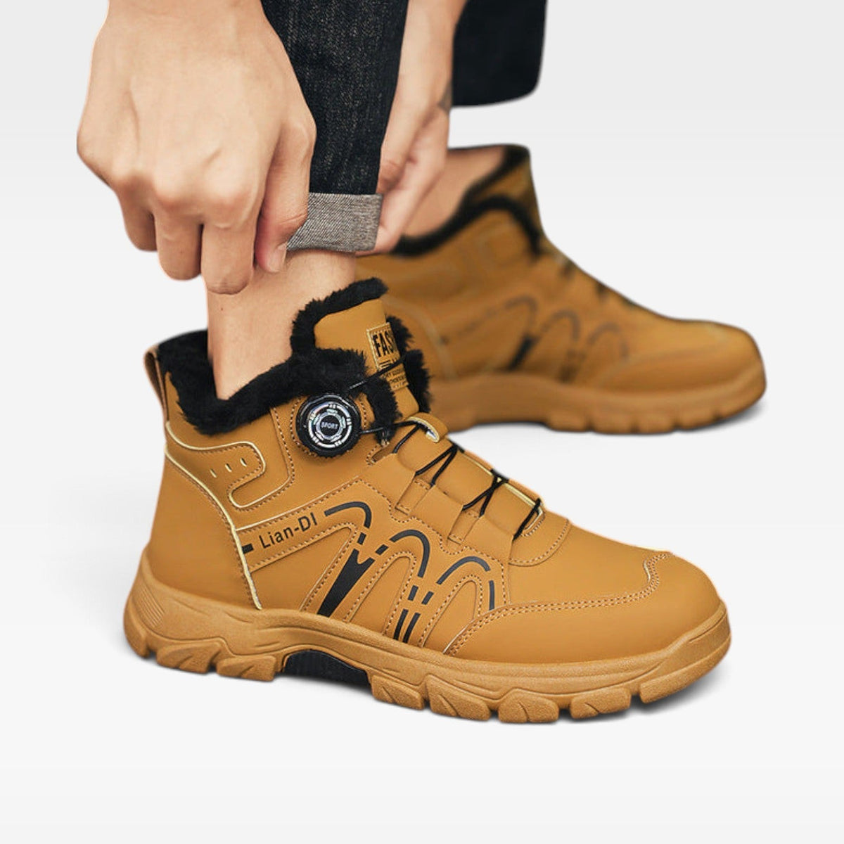Botas de Invierno Aisladas de Cuero para Hombre