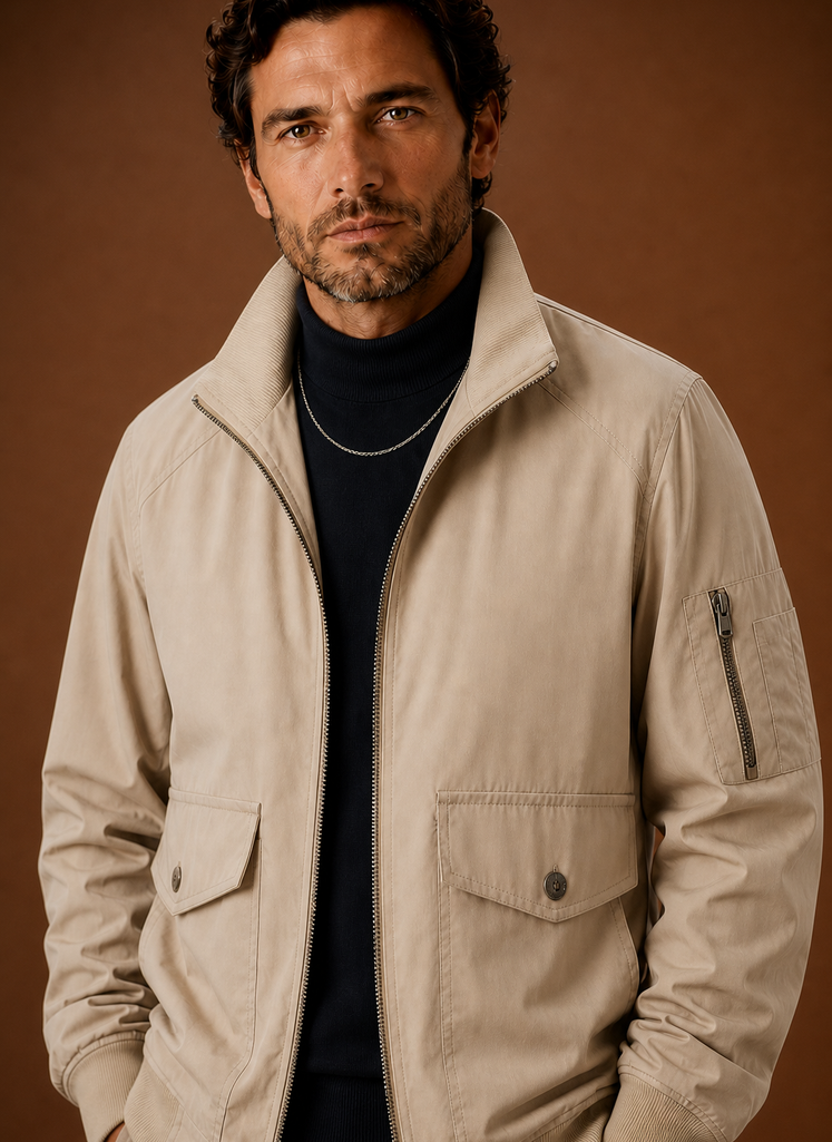 Chaqueta Bomber Ligera para Hombre Chaqueta Casual con Cremallera | Areleon