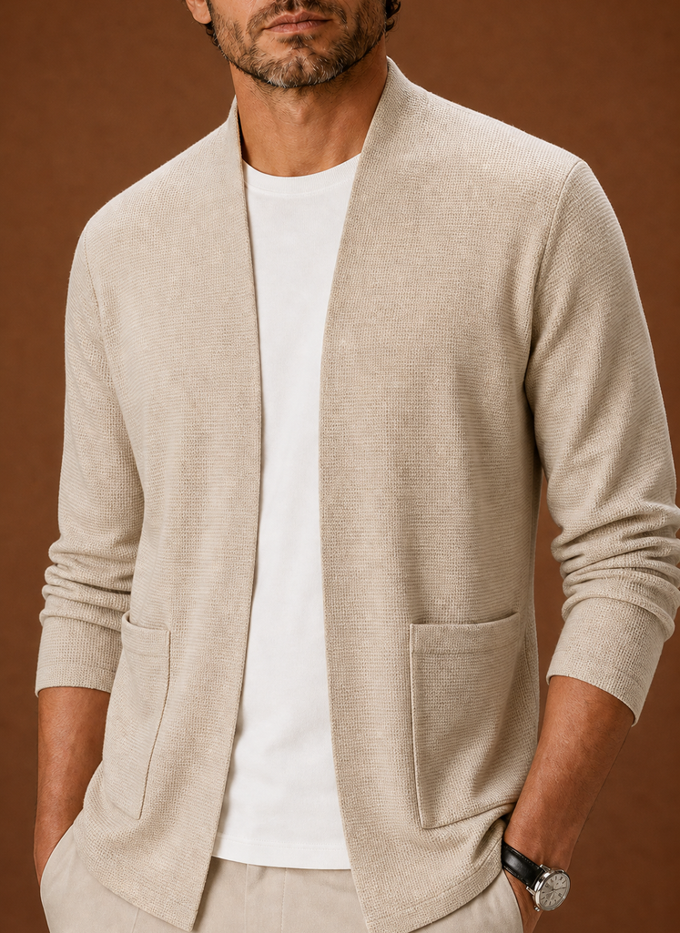 Cárdigan de Punto para Hombre - Cárdigan Largo de Frontal Abierto | Areleon