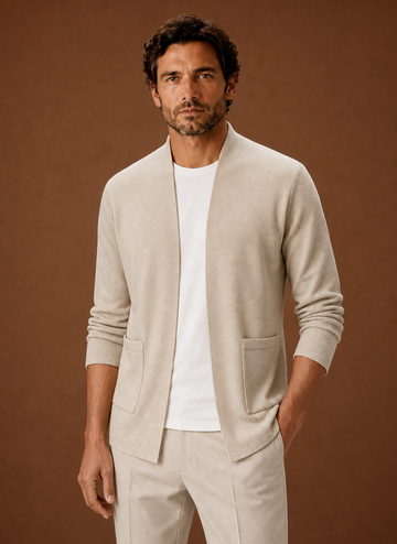 Cárdigan de Punto para Hombre - Cárdigan Largo de Frontal Abierto | Areleon
