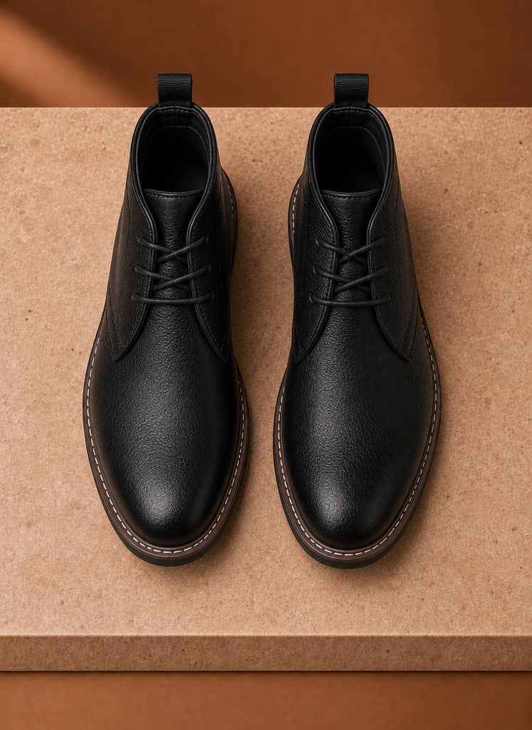 Botas Chukka de Cuero para Hombre - Botas de Tobillo con Cordones | Areleon