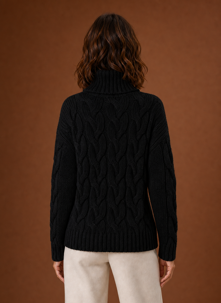 Suéter de Punto Trenzado para Mujer - Prenda de Punto Tipo Pullover | Areleon