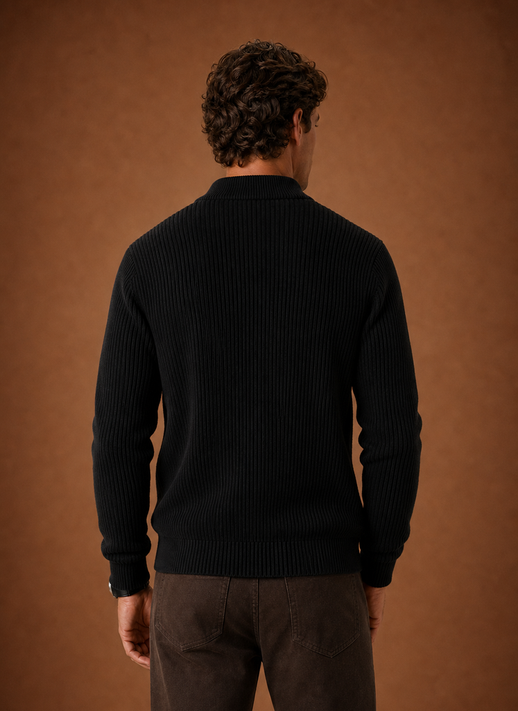 Suéter de Cardigan de Punto con Cierre Completo para Hombre | Areleon