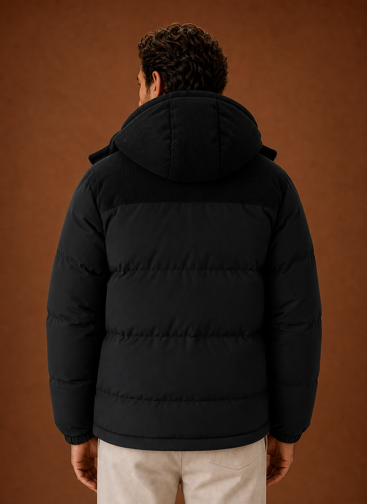Chaqueta de Invierno con Capucha para Hombre y Cuello de Pana | Areleon