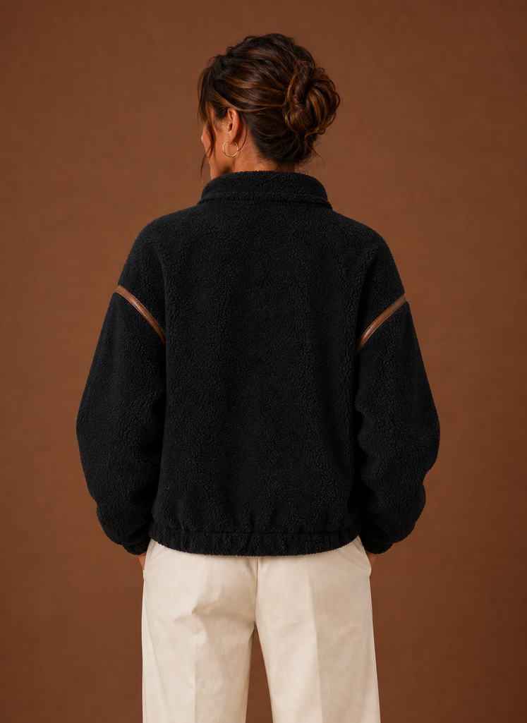 Chaqueta Sherpa para Mujeres - Abrigo de Forro Polar con Cremallera | Areleon