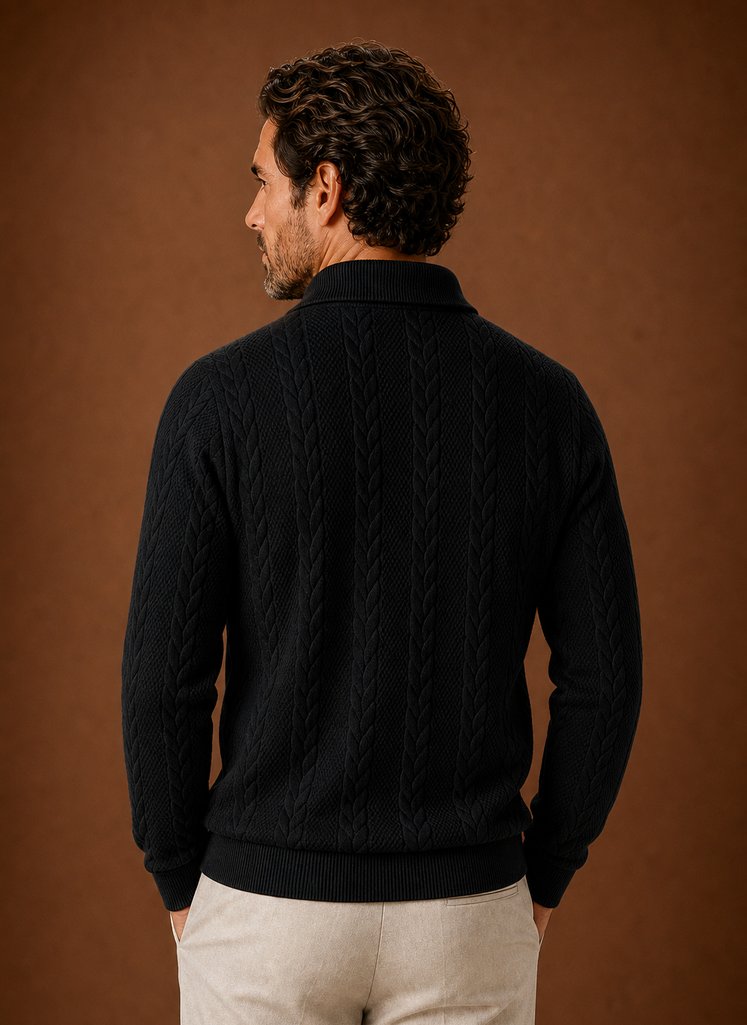Suéter de Cuello Alto de Punto de Cable para Hombre | Areleon