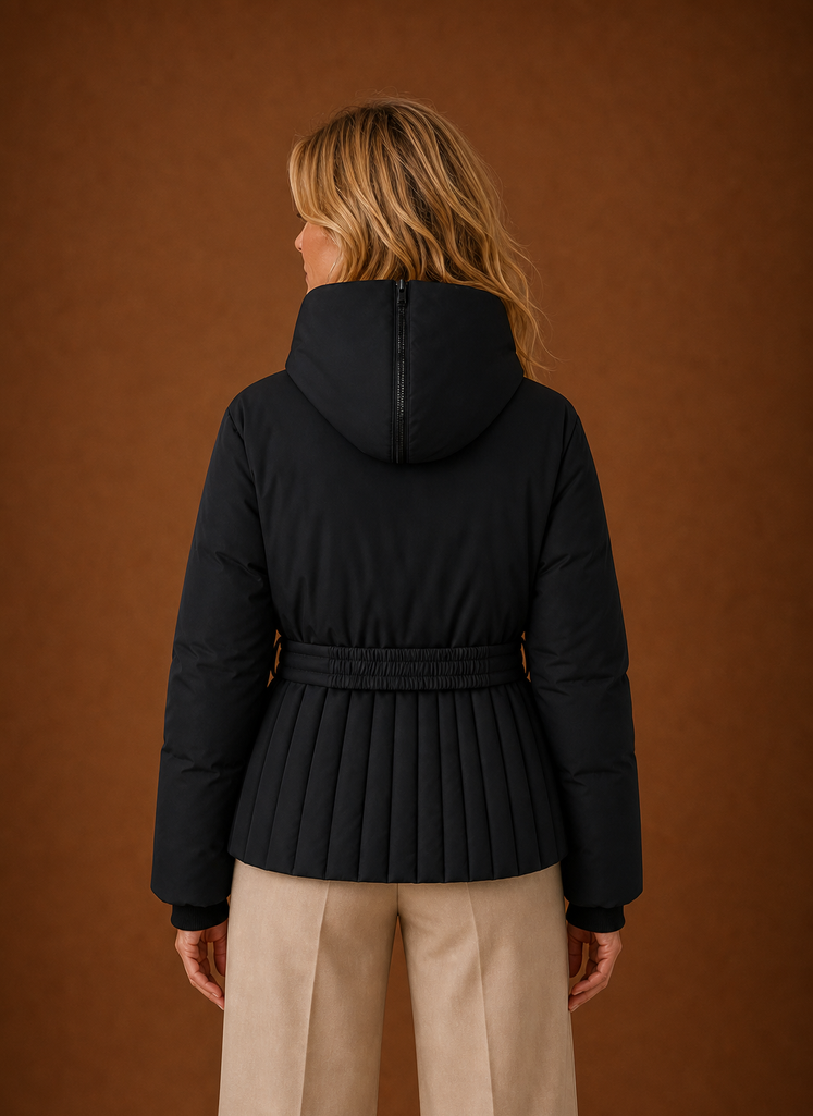 Chaqueta Acolchada para Mujeres - Detalle de Cintura con Pliegues | Areleon