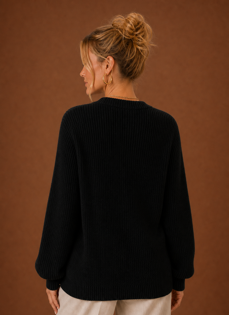 Cardigan de Punto con Cuello en V para Mujeres - Suéter de Manga Larga con Botones | Areleon