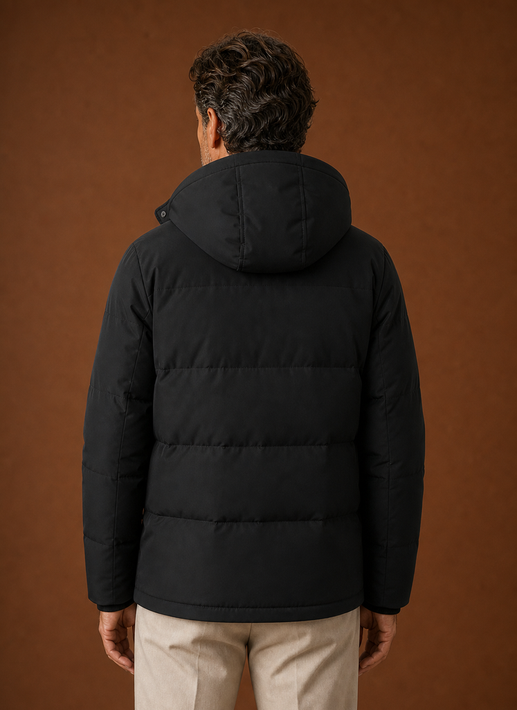 Chaqueta de Invierno con Capucha para Hombre - Abrigo de Invierno Forrado de Forro Polar | Areleon