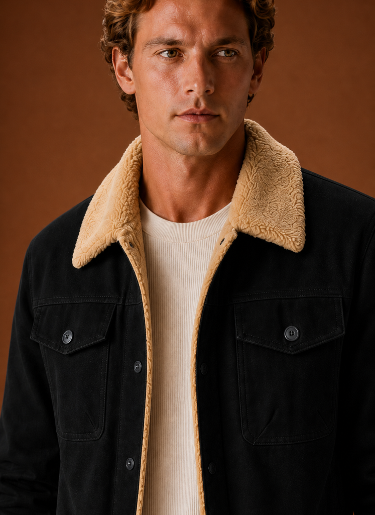 Chaqueta Sherpa para Hombre - Chaqueta Casual con Forro de Forro Polar | Areleon