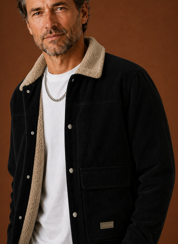 Chaqueta de Invierno para Hombre de Pana con Forro de Sherpa | Areleon
