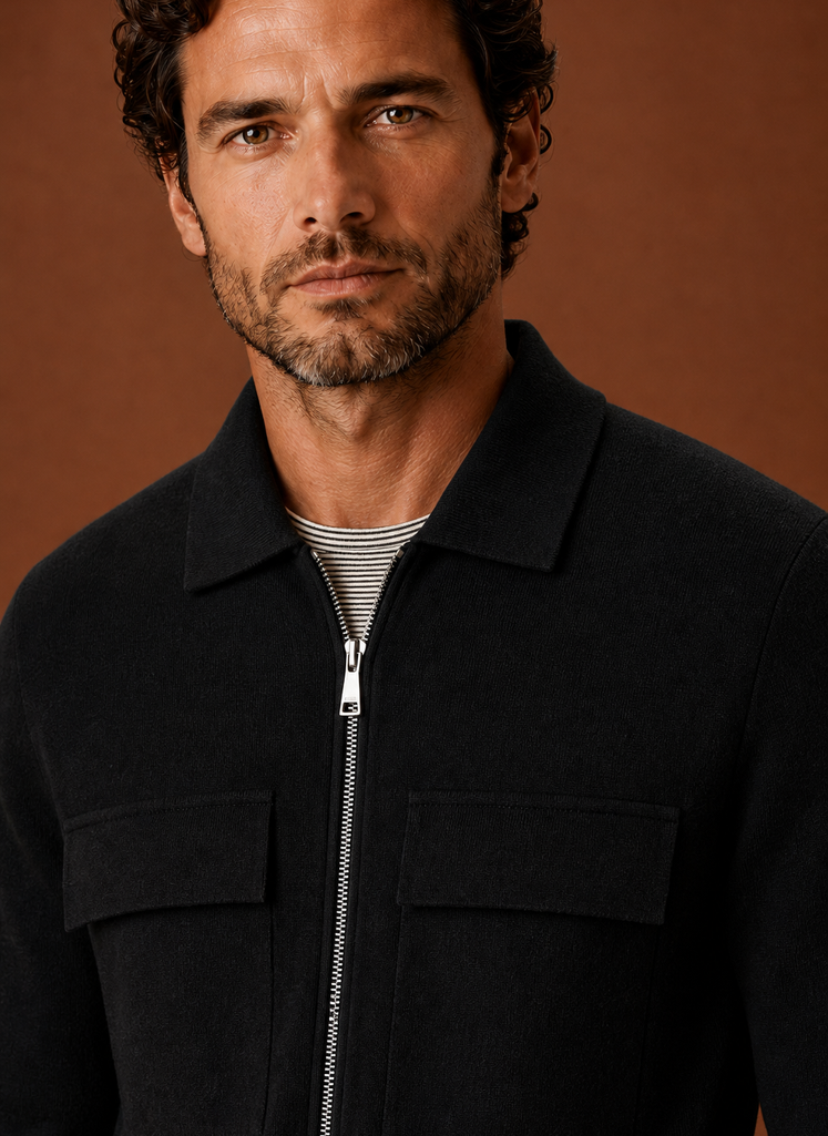 Chaqueta de punto para hombre con cremallera completa | Areleon