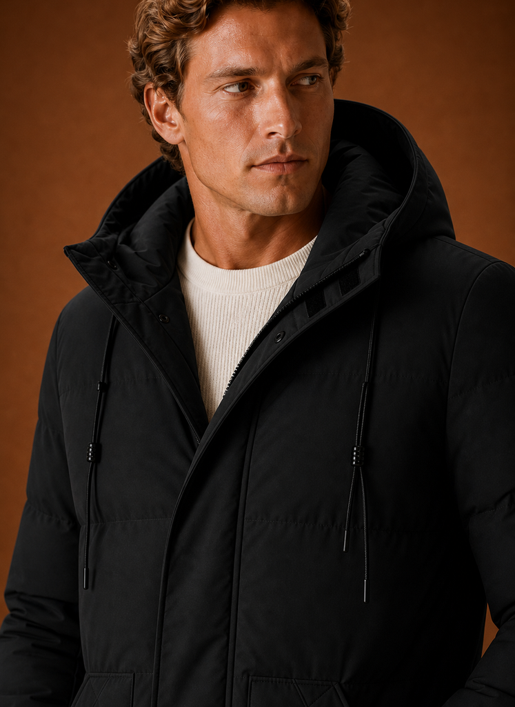 Chaqueta de Plumas para Hombre - Parka con Capucha para Invierno | Areleon