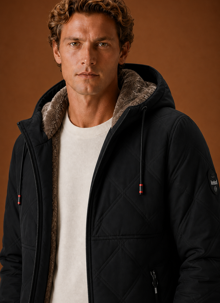 Chaqueta Acolchada para Hombre - Abrigo de Invierno con Capucha y Forro de Piel Sintética | Areleon