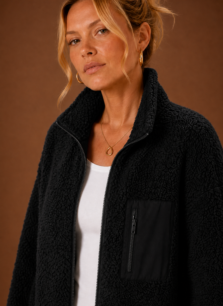 Chaqueta de Forro Polar con Cremallera para Mujer | Areleon