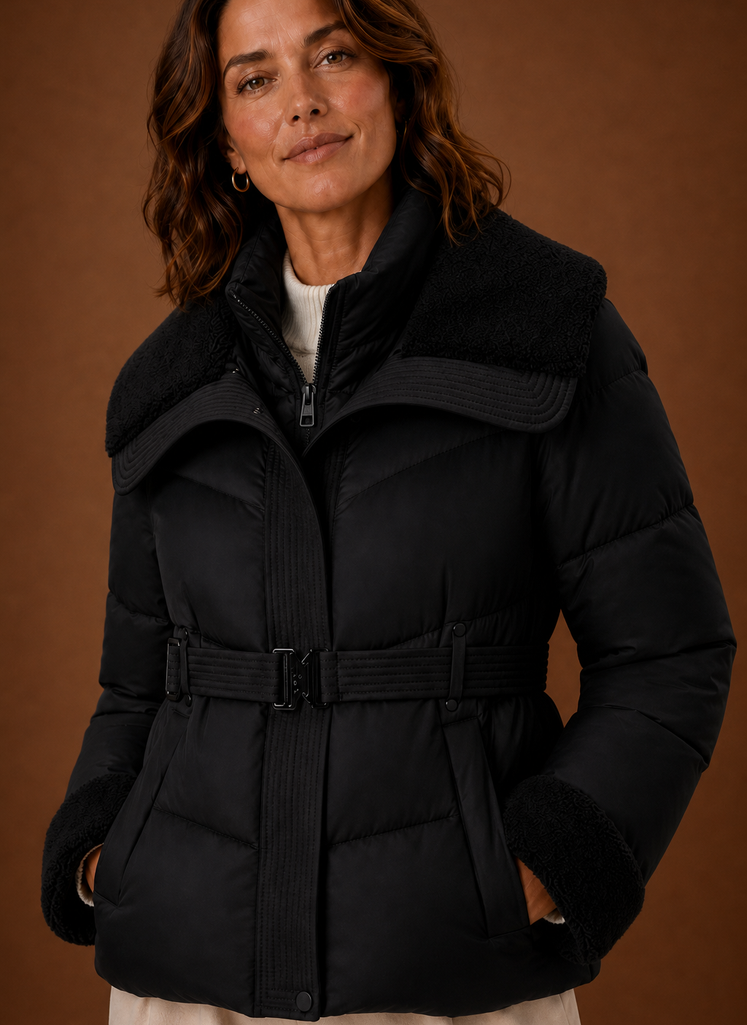 Chaqueta de Plumas para Mujeres - Abrigo de Invierno con Cinturón | Areleon