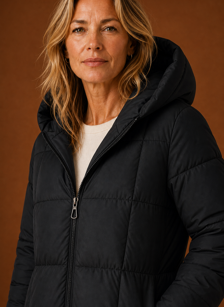 Chaqueta Acolchada para Mujeres - Abrigo Largo con Capucha para Invierno | Areleon