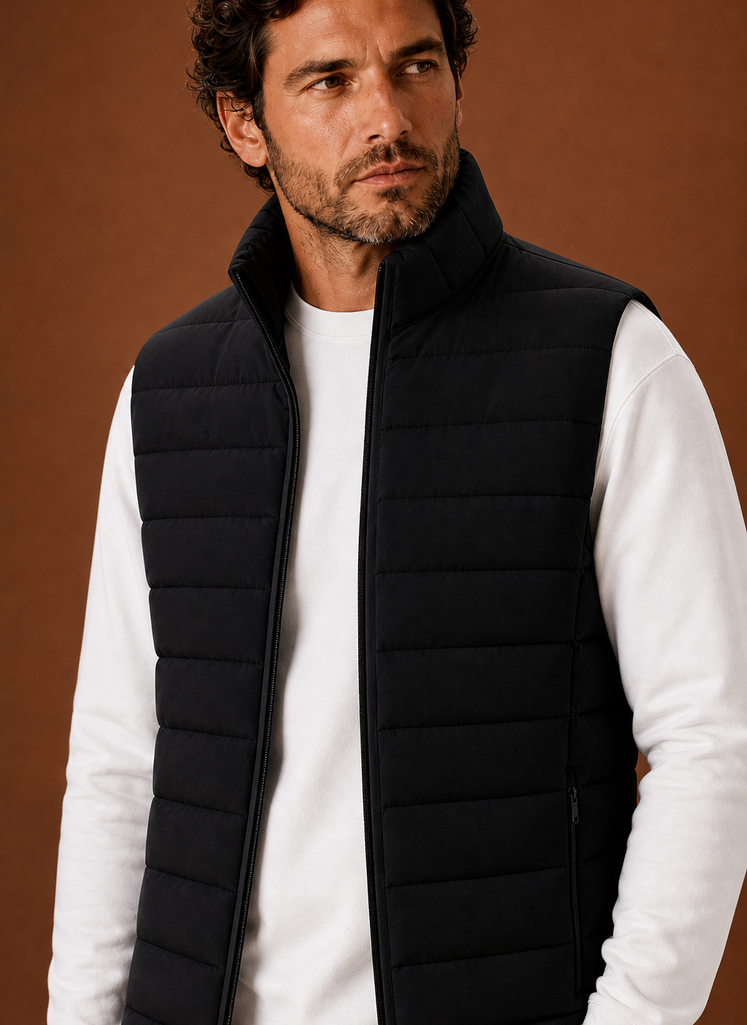 Chaleco Acolchado para Hombre - Chaqueta Sin Mangas con Cuello Alto | Areleon