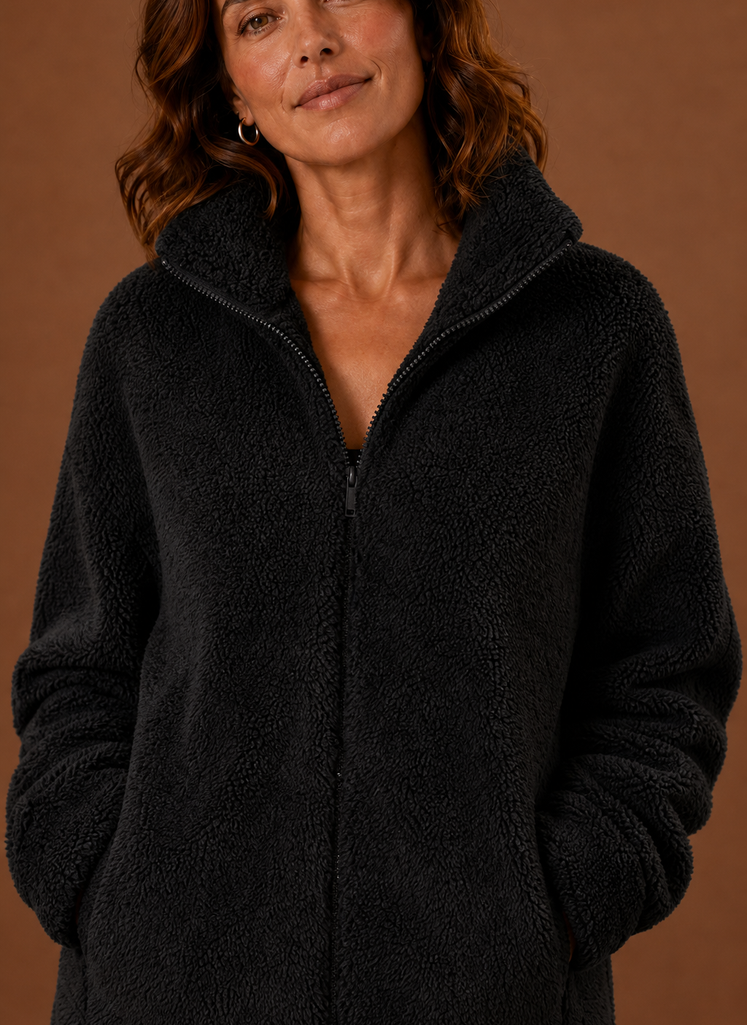 Chaqueta de Invierno con Cremallera de Forro Polar para Mujer | Areleon