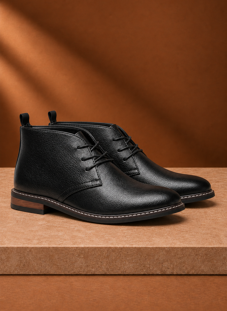 Botas Chukka de Cuero para Hombre - Botas de Tobillo con Cordones | Areleon