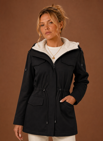 Chaqueta Parka para Mujer - Abrigo Largo de Invierno con Capucha Forrado de Forro Polar | Areleon