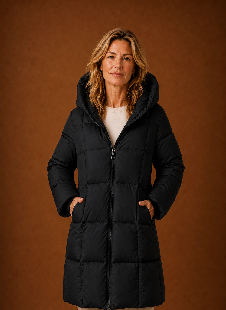 Chaqueta Acolchada para Mujeres - Abrigo Largo con Capucha para Invierno | Areleon