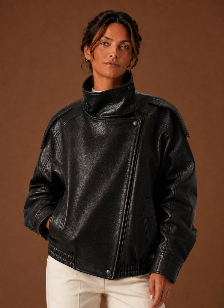 Chaqueta Casual para Mujeres - Chaqueta con Cuello de Embudo | Areleon