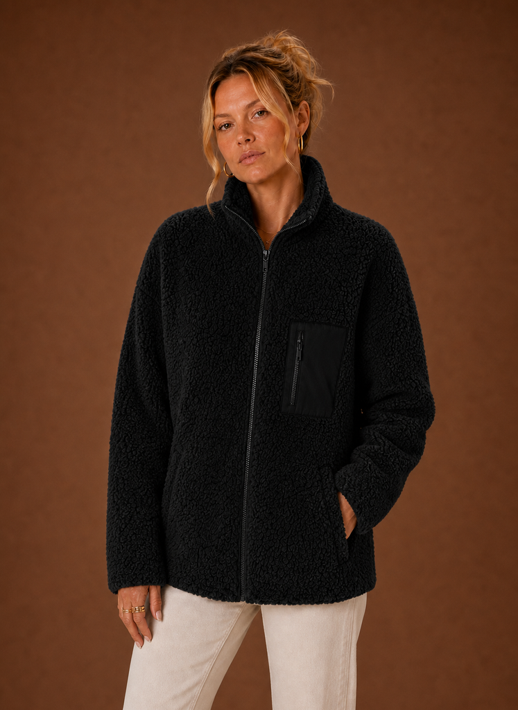 Chaqueta de Forro Polar con Cremallera para Mujer | Areleon