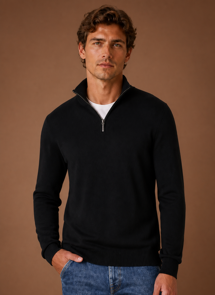 Suéter de Cuello Cuarto para Hombre | Areleon
