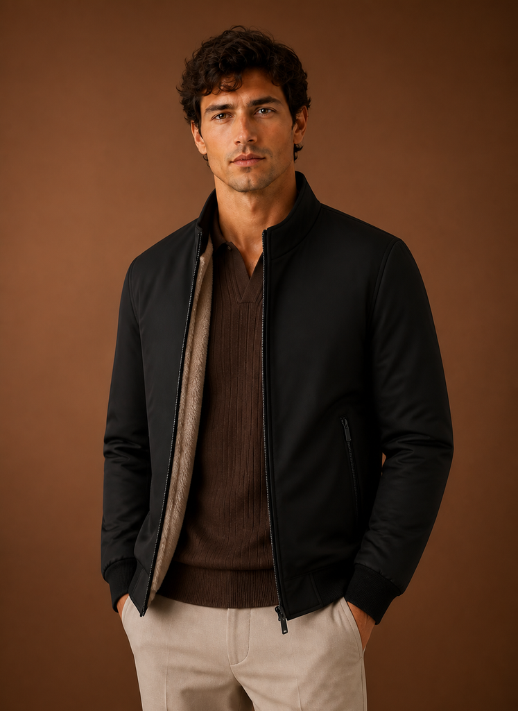 Chaqueta Bomber de Forro Polar Liviana para Hombre | Areleon