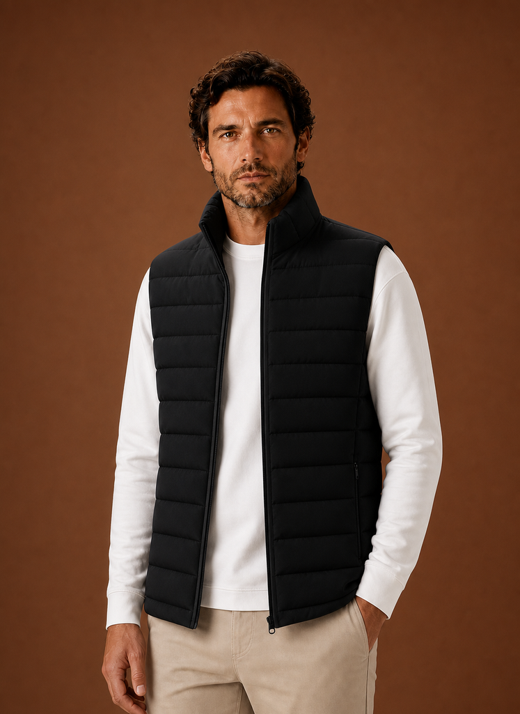 Chaleco Acolchado para Hombre - Chaqueta Sin Mangas con Cuello Alto | Areleon