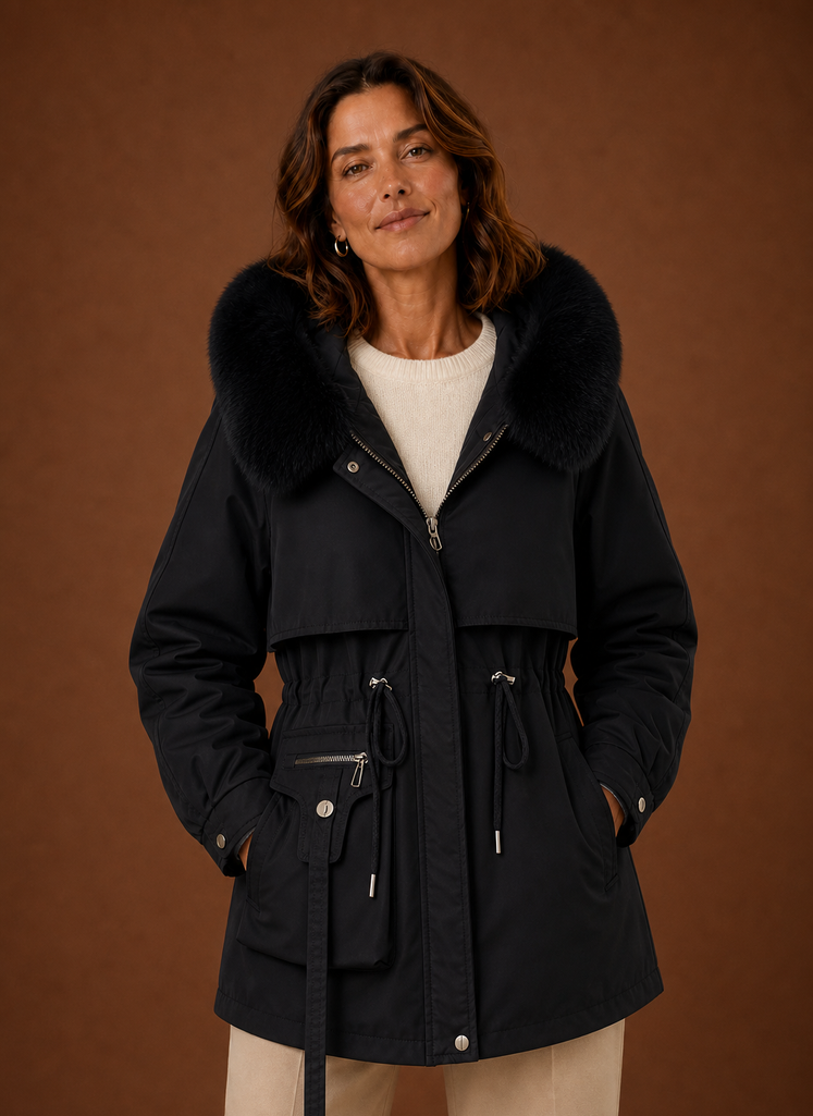 Chaqueta Parka para Mujer - Abrigo de Invierno con Capucha de Piel Sintética | Areleon