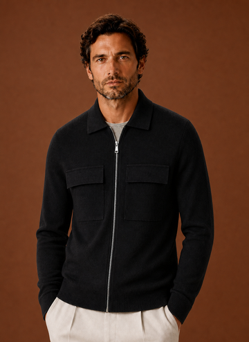 Chaqueta de punto para hombre con cremallera completa | Areleon