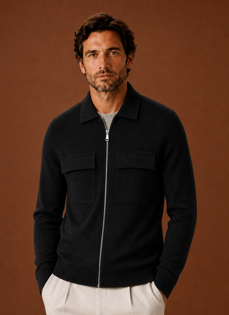 Chaqueta de punto para hombre con cremallera completa | Areleon