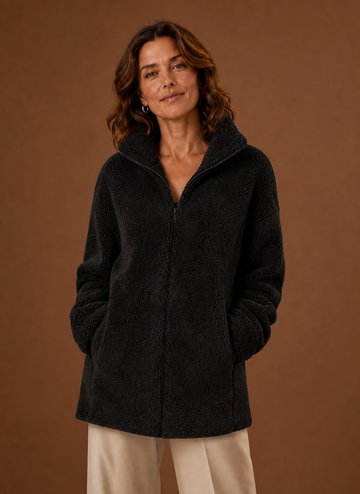 Chaqueta de Invierno con Cremallera de Forro Polar para Mujer | Areleon