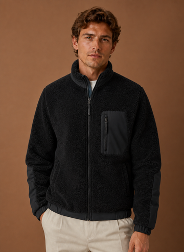 Chaqueta de Forro Sherpa para Hombre - Abrigo de Invierno con Cierre Completo | Areleon