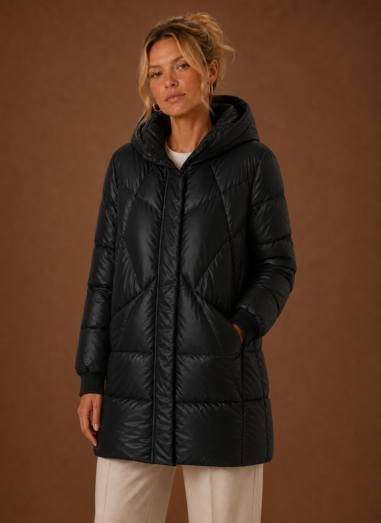 Chaqueta Puffer Larga para Mujer - Abrigo de Invierno con Capucha | Areleon